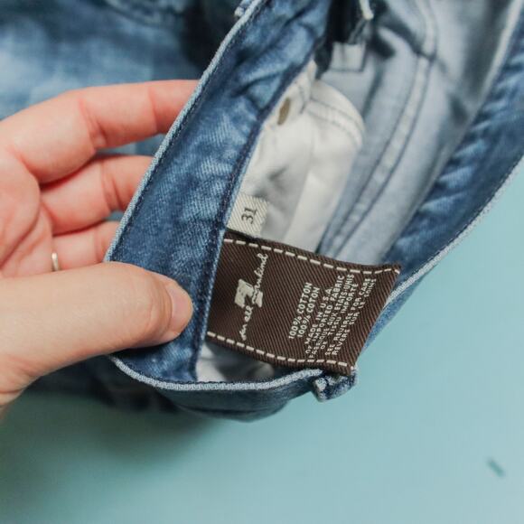 7 For All Mankind Relaxed Fit Button Fly Mens Jeans Size 31 Waist - Picture 4 of 10